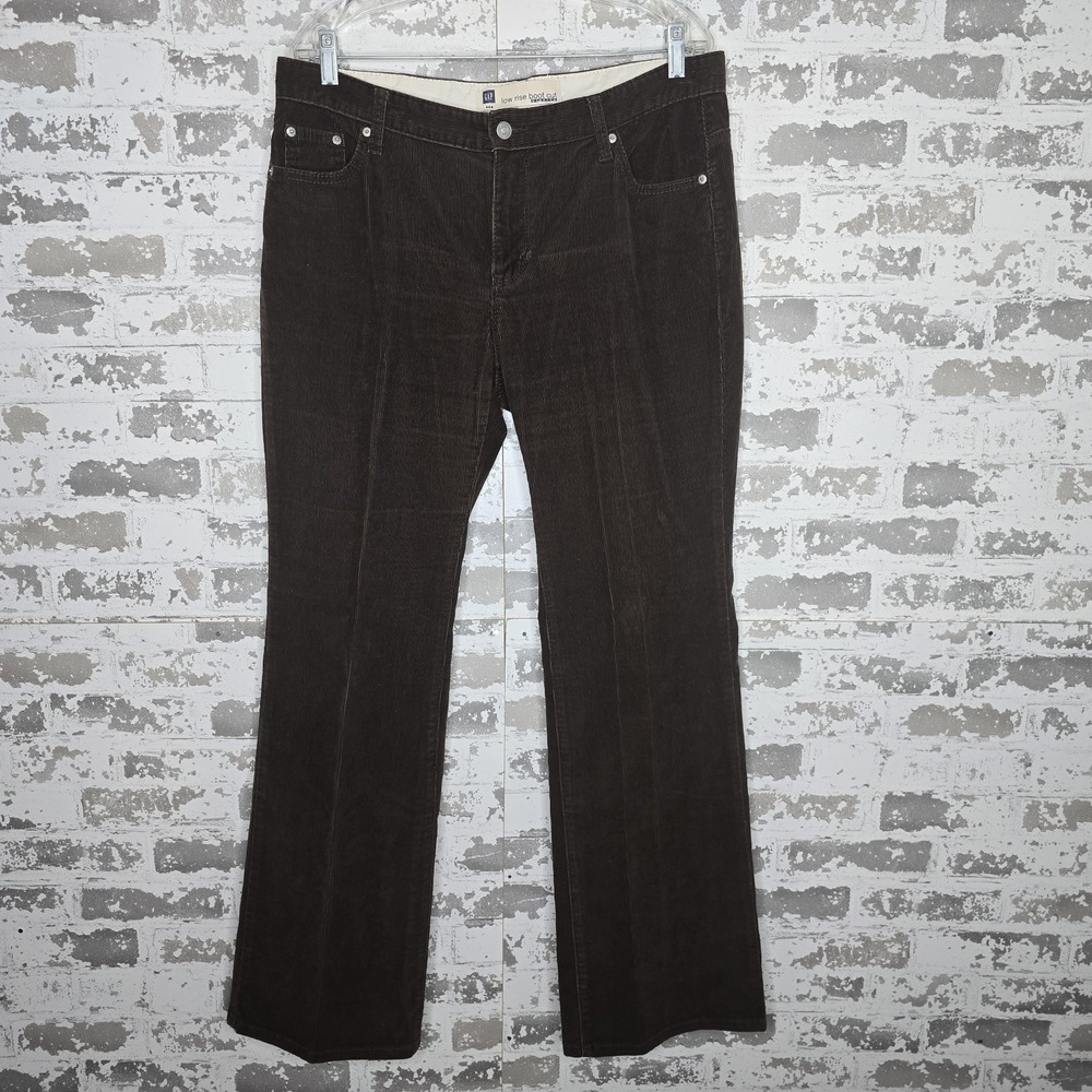 Gap Jeans Womens 12 Low Rise Bootcut Stretch Corduroys Brown Cotton Boho Zip Fly